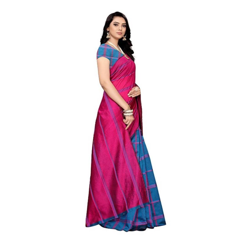 Multicoloured Cotton Silk Saree - Pack Of 2