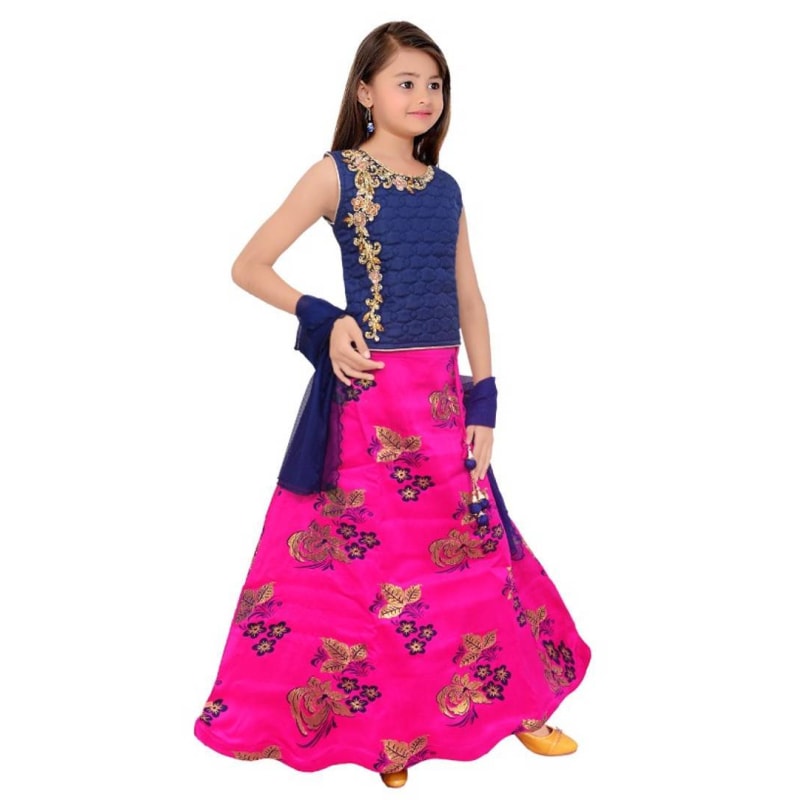 Oscar Creation Girls Party Wear Lehenga Choli Dupatta Set for Age Group 7-13 Years