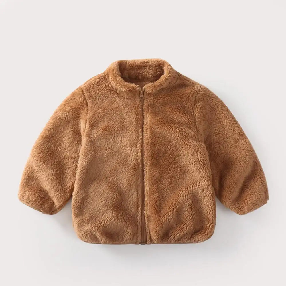 Kids Plush Fleece Winter Coat – Warm Cozy Jacket for Baby Girls & Boys