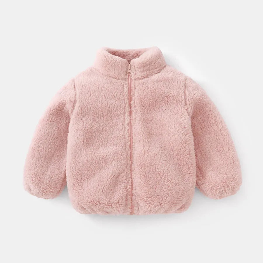 Kids Plush Fleece Winter Coat – Warm Cozy Jacket for Baby Girls & Boys