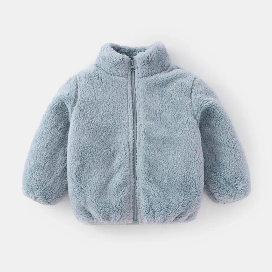 Kids Plush Fleece Winter Coat – Warm Cozy Jacket for Baby Girls & Boys