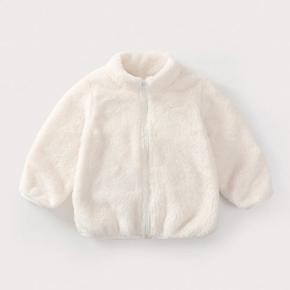 Kids Plush Fleece Winter Coat – Warm Cozy Jacket for Baby Girls & Boys