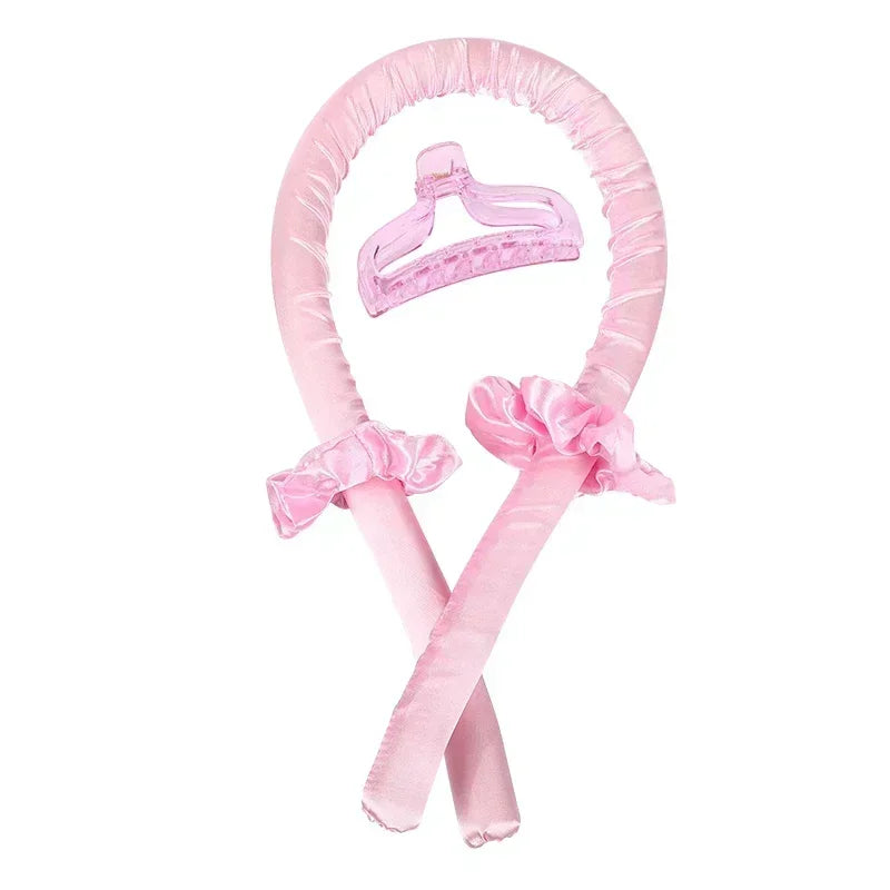 Heatless Curling Rod Set, Satin Overnight Hair Curlers Headband with Scrunchies, Clip & Sleep Cap