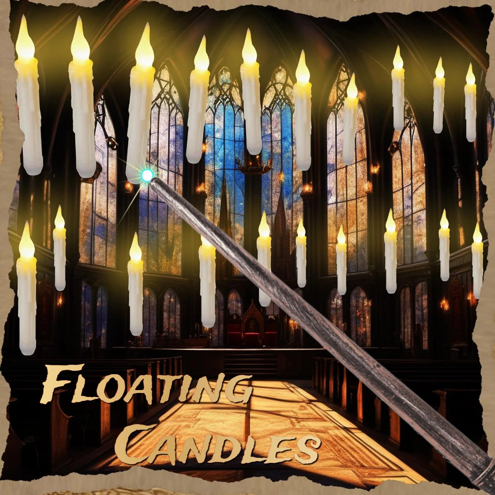 Enchanted Floating Candles with Magic Wand