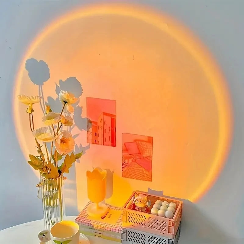 Sunset Projection Lamp – Golden-Hour Glow Mood Light