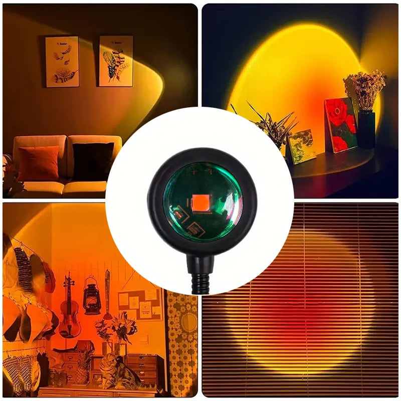 Sunset Projection Lamp – Golden-Hour Glow Mood Light