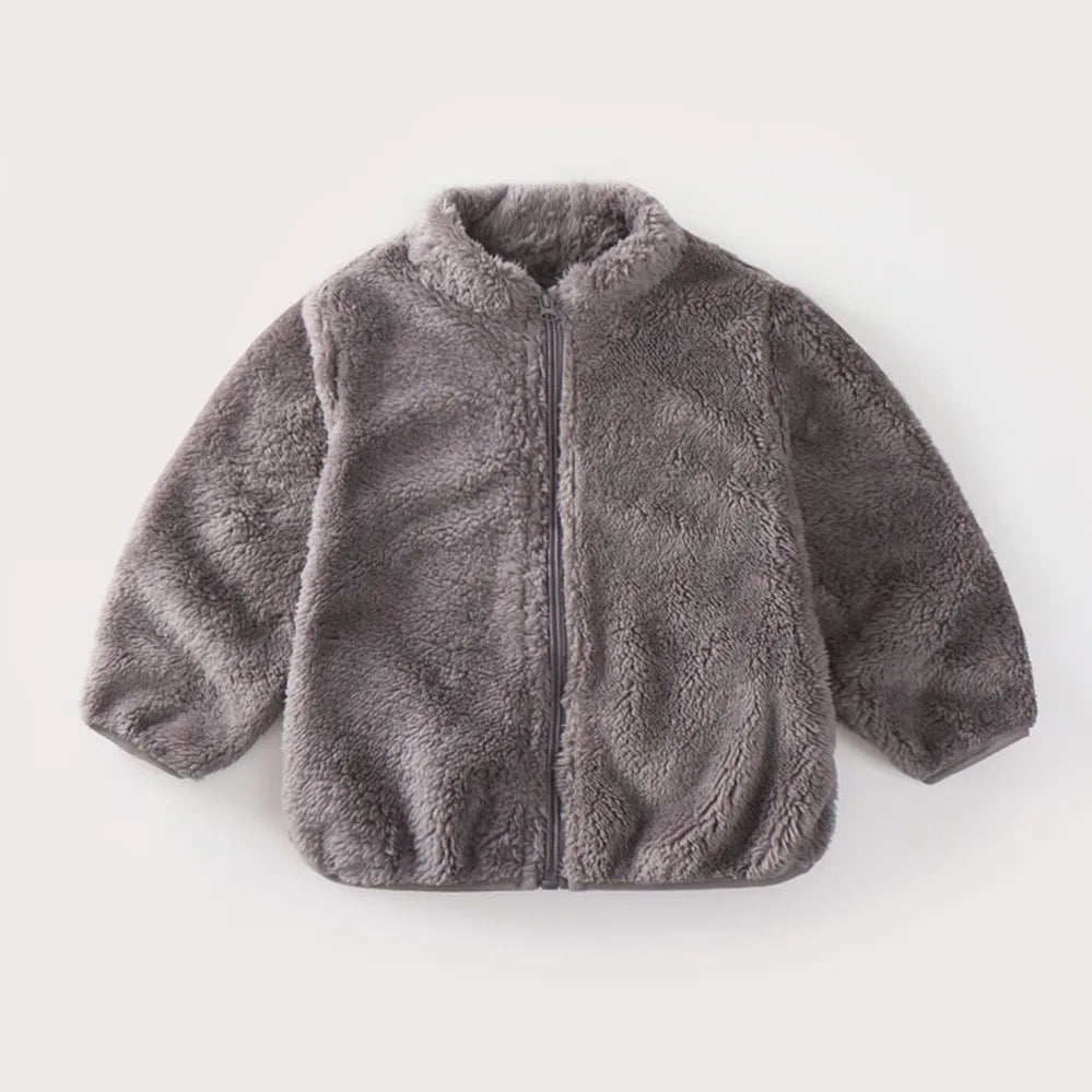 Kids Plush Fleece Winter Coat – Warm Cozy Jacket for Baby Girls & Boys