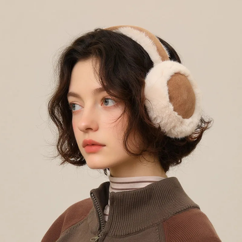 Faux Fur Earmuffs for Women – Foldable Plush Winter Ear Warmers, Soft & Cozy