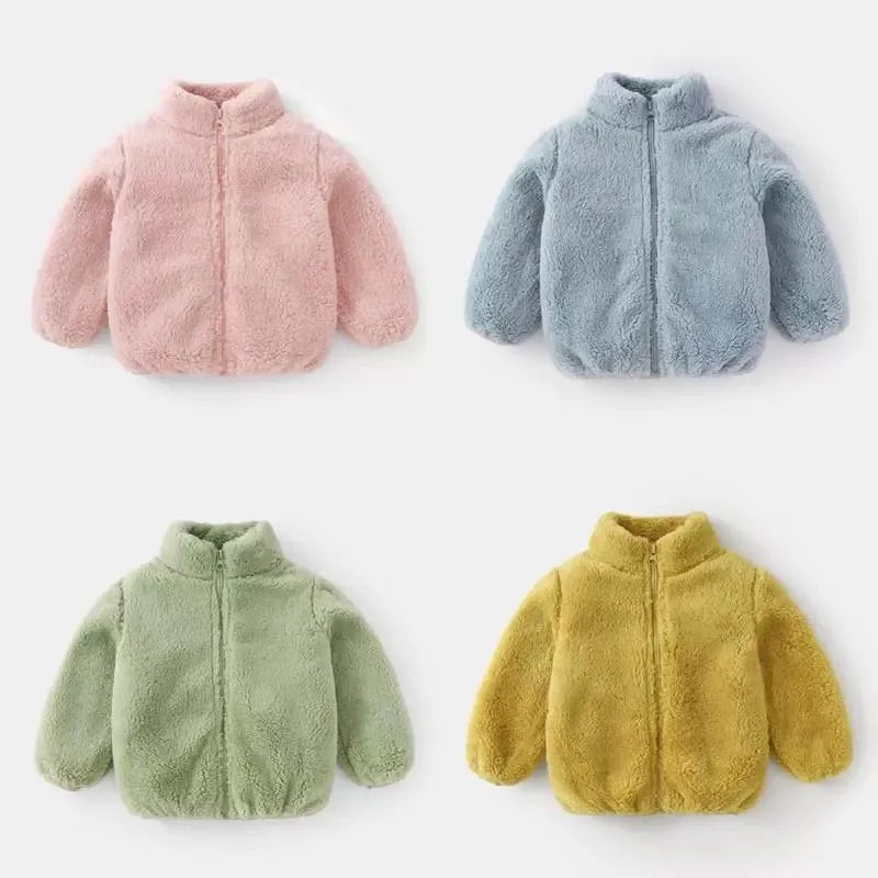 Kids Plush Fleece Winter Coat – Warm Cozy Jacket for Baby Girls & Boys