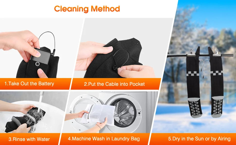 How to wash heated socks after removing the batteries