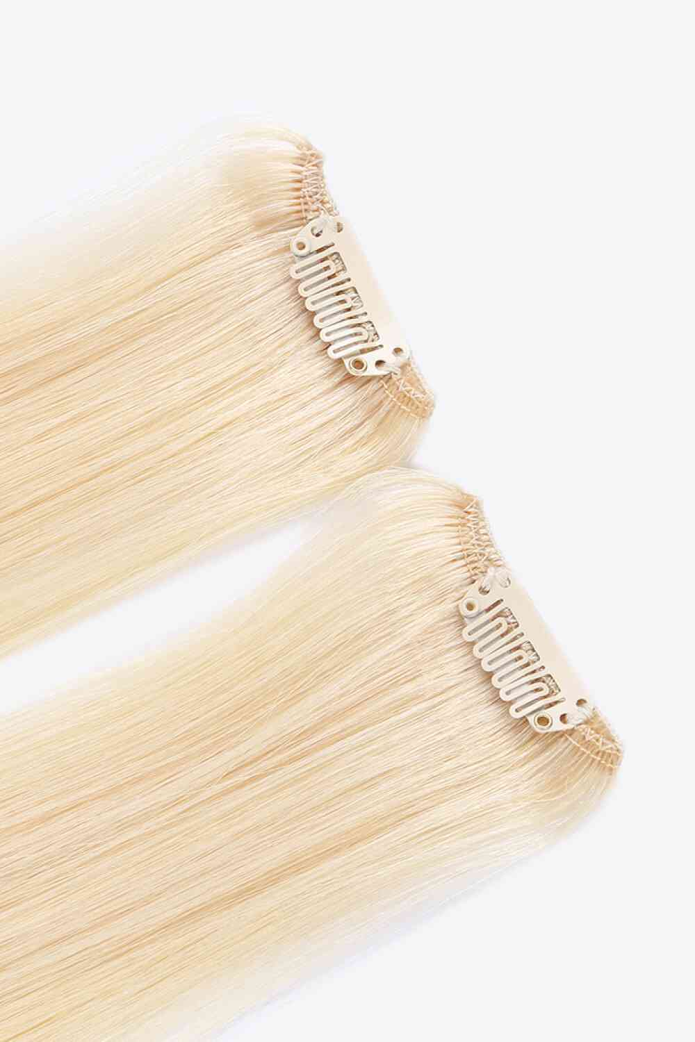 18" 120g Clip-In Hair Extensions Indian Human Hair in Blonde