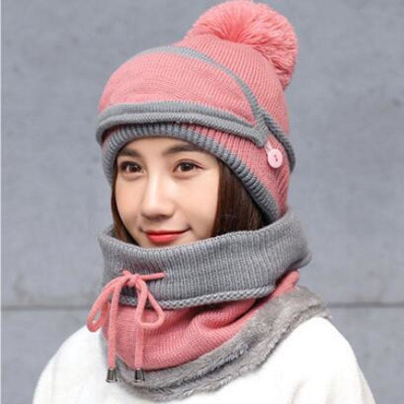 3 In 1 Women’s Winter Knitted Beanie - dilutee.com
