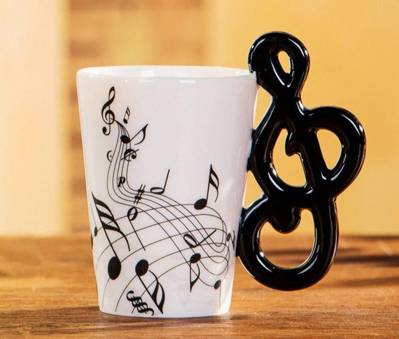 Coffee Mug with Music Notes