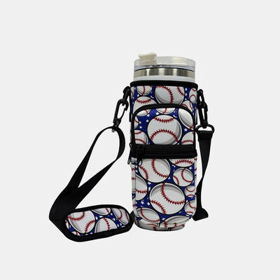 40 Oz Insulated Tumbler Cup Sleeve With Adjustable Shoulder Strap