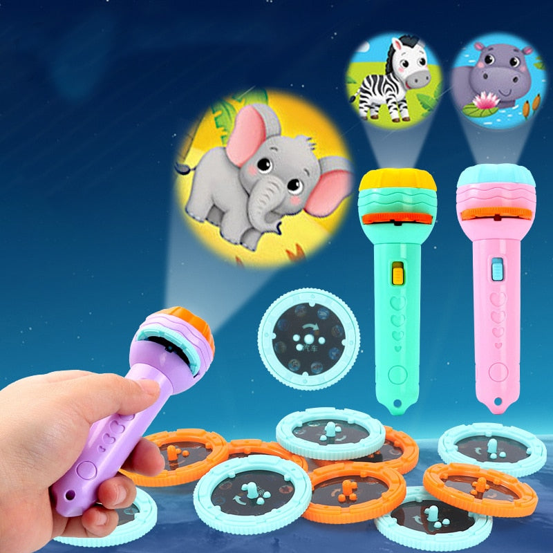 Light up your child's imagination with this Flashlight Projector Torch