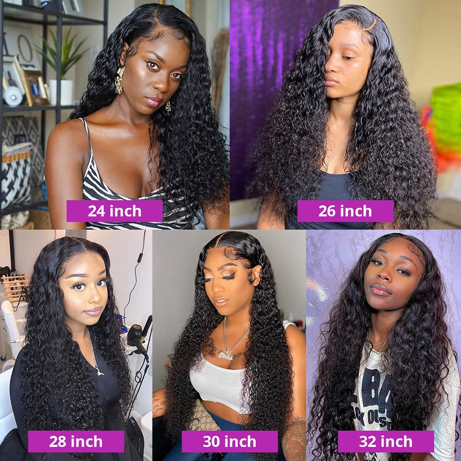 Brazilian 360 HD Deep Wave & Water Wave Lace Front Human Hair Wigs for Black Women