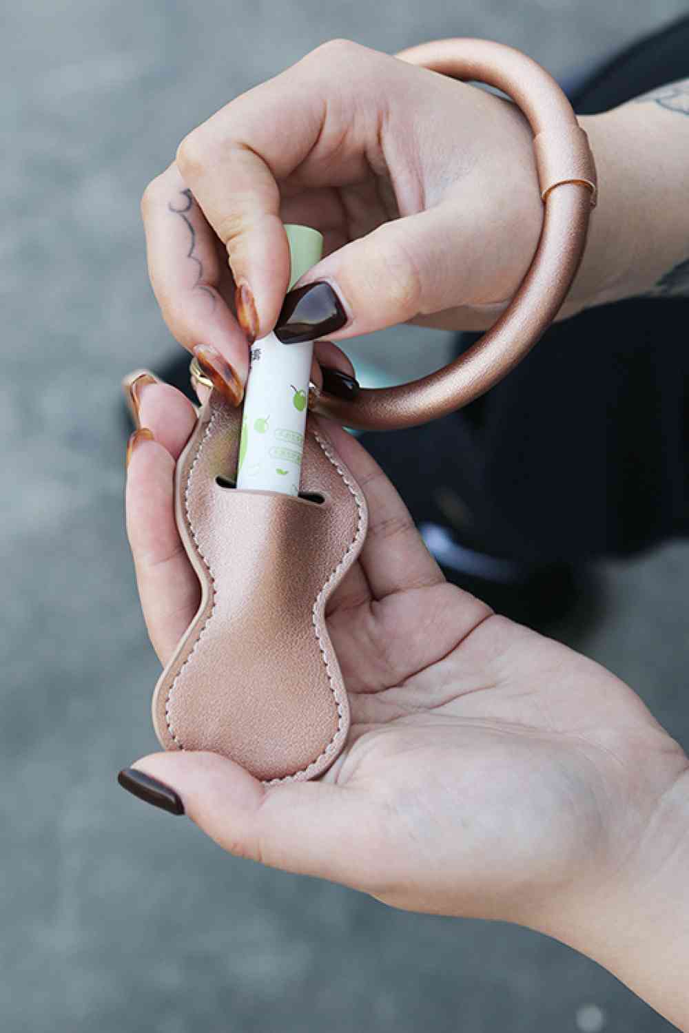 PU Wristlet Keychain with Card Holder