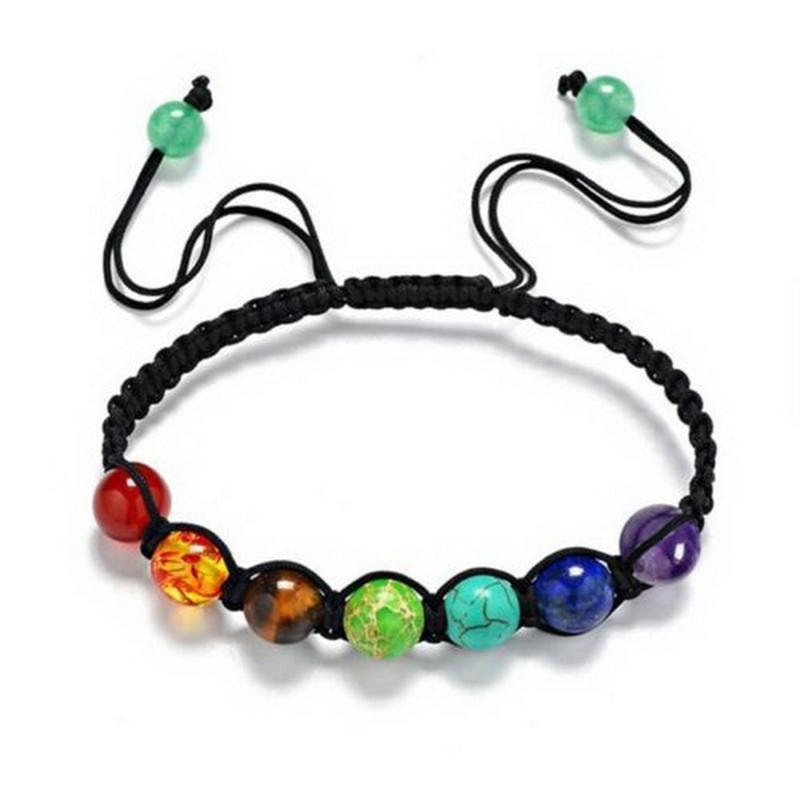 7 Chakra Balance Healing Adjustable Rope Bracelet - dilutee.com