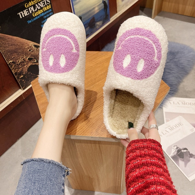 Smiley Face Slippers Women