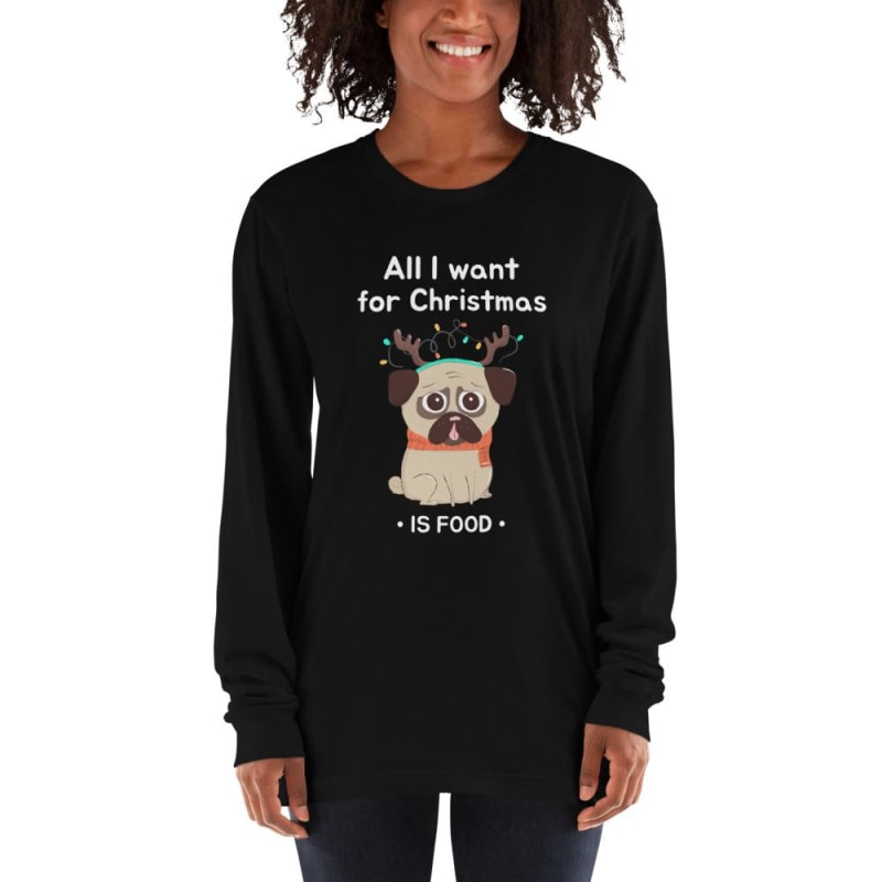 Christmas T Shirt With Funny Pug - dilutee.com