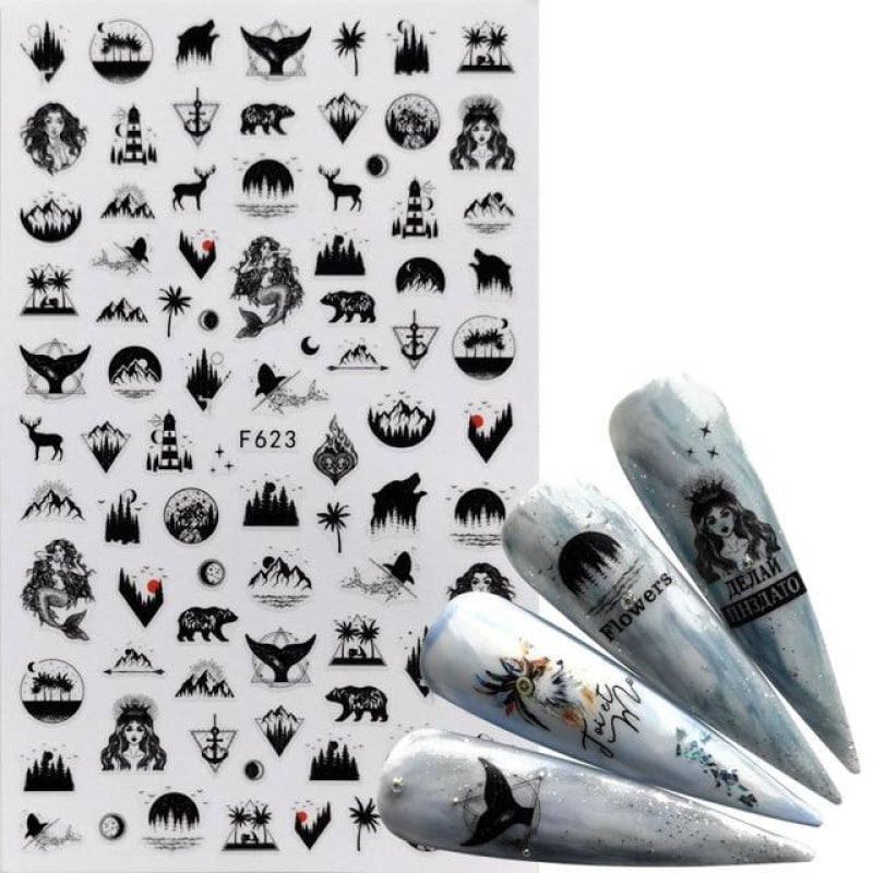 Comic Adhesive 3D Nail Sticker Foil - dilutee.com