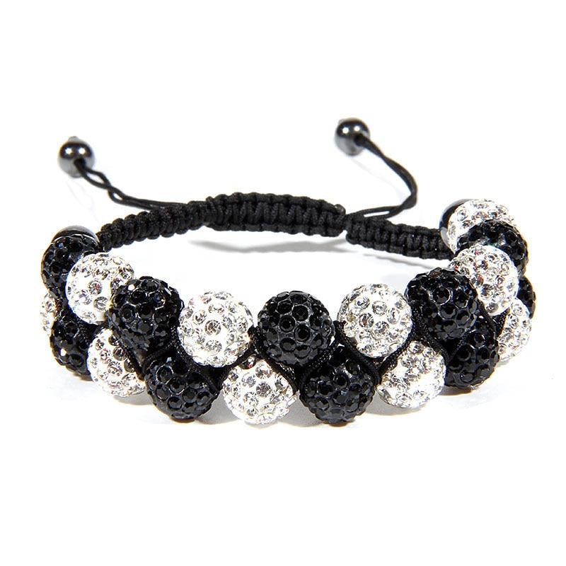 Black Shamballa Bracelet Having Beads Studded With Chains | Maruti Beads