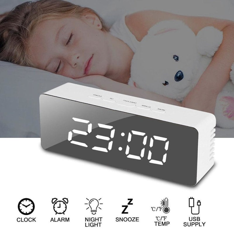 LED Mirror Alarm Clock - dilutee.com