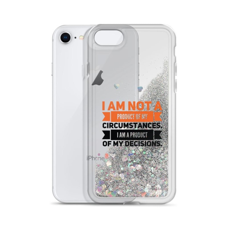 Liquid Glitter Phone Case With Motivational Quote