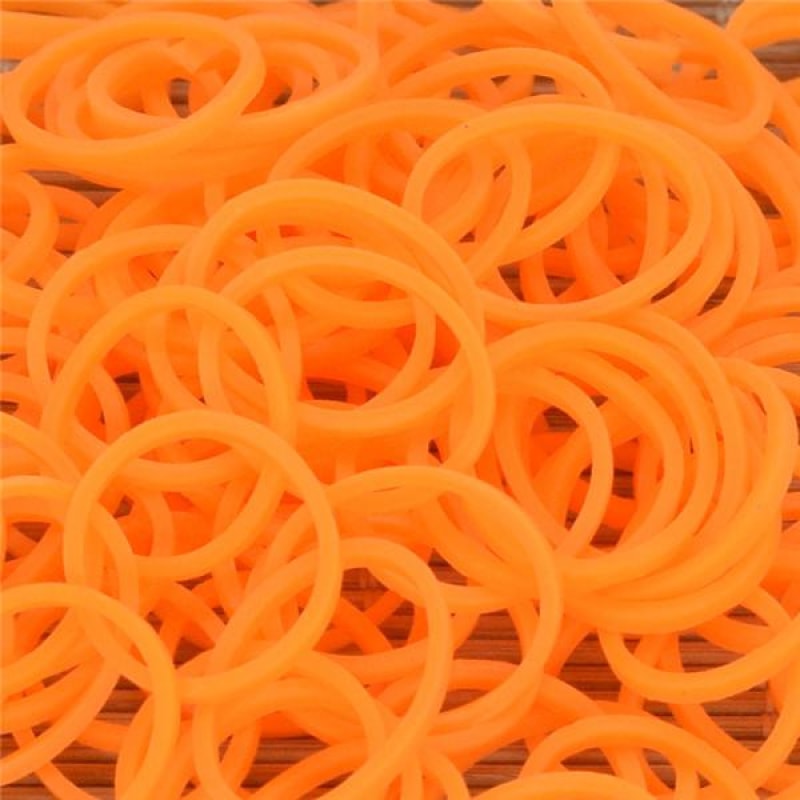 Sachet de 1000 élastiques loom, orange néon, 75 clips S, 5 crochets, diy  bracelet caoutchouc
