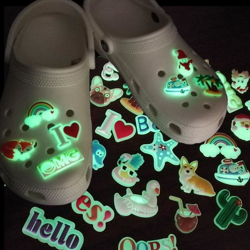 Shoe Charms Glowing in the Dark