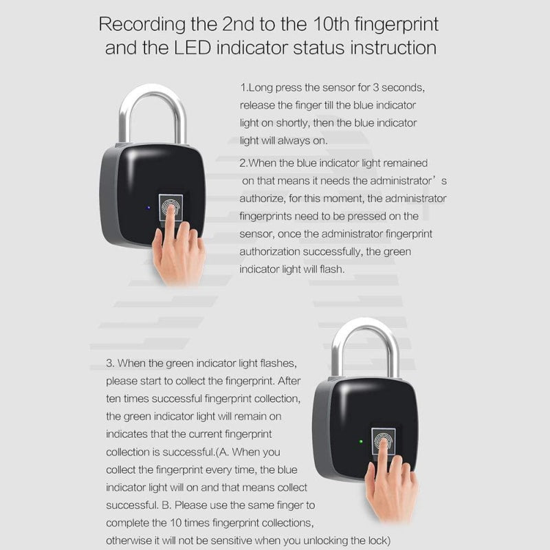 Smart Fingerprint Padlock - dilutee.com