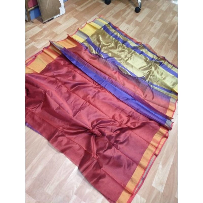 Trendy Cotton Silk Saree With Blouse Piece
