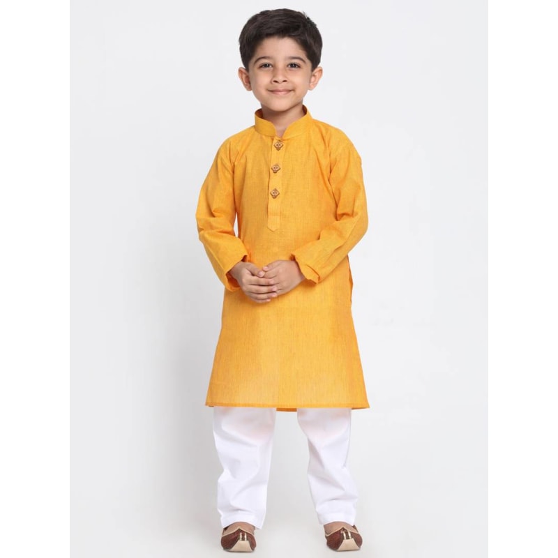 Vastramay Boy's Multicoloured Ethnic Wear Silk Blend Kurta and Pyjama Set (Pack of 2)