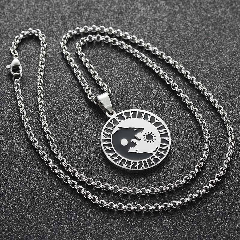 Yin Yang Wolf Sun Moon Necklace - Dilutee.com