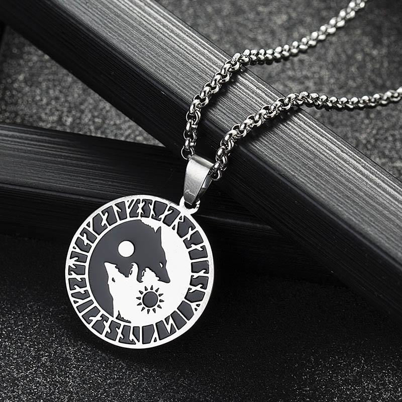 Yin Yang Wolf Sun Moon Necklace - Dilutee.com